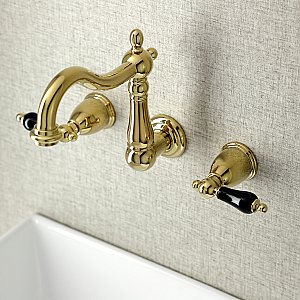 Kingston Brass KS1252PKL Duchess Two-Handle Wall Mount Bathroom Faucet, Polished Brass
