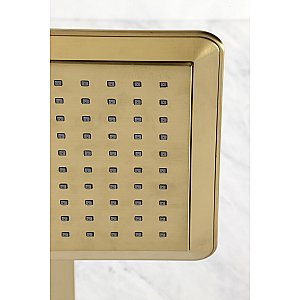 Kingston Brass K251A7CK Shower Scape 9-5/8" Square Shower Head with Shower Arm - Brushed Brass