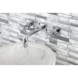Kingston Brass KS6121BEX Essex Two-Handle Wall Mount Bathroom Faucet, Polished Chrome