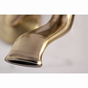 Kingston Brass KS269AB Kingston Tub Wall Mount Clawfoot Tub Faucet with Hand Shower, Antique Brass