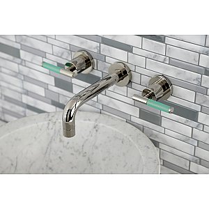 Kingston Brass KS8126CKL Kaiser Two-Handle Wall Mount Bathroom Faucet, Polished Nickel