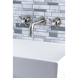 Kingston Brass KS8128ZX Millennium 2-Handle Wall Mount Bathroom Faucet, Brushed Nickel