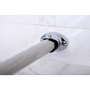 Kingston Brass CC3171 Edenscape 47"-60" Stainless Steel Adjustable Curved Shower Curtain Rod - Polished Chrome