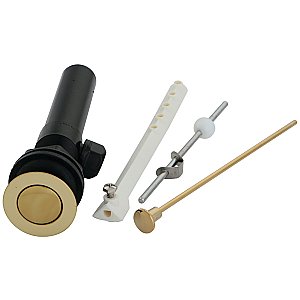 Kingston Brass KP1002 Plastic Pop-Up Bathroom Sink Drain with Overflow, Polished Brass