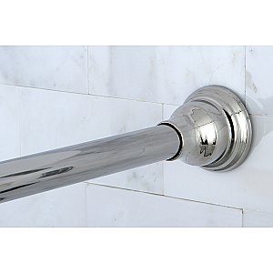 Kingston Brass SR111 Edenscape 60"-72" Stainless Steel Adjustable Tension Shower Curtain Rod with Decorative Flange - Polished Chrome