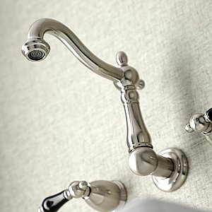 Kingston Brass KS1258PKL Duchess Two-Handle Wall Mount Bathroom Faucet, Brushed Nickel