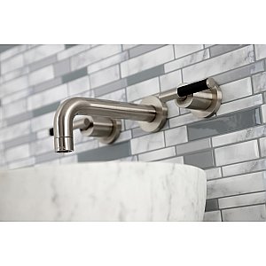 Kingston Brass KS8128CKL Kaiser Two-Handle Wall Mount Bathroom Faucet, Brushed Nickel