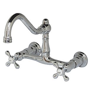 Kingston Brass KS3241AX Vintage Wall Mount Bathroom Faucet, Polished Chrome