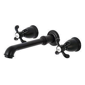 Kingston Brass KS7120TX 8" Center Wall Mount Bathroom Faucet, Matte Black