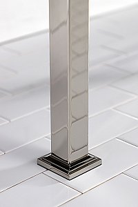 Kingston Brass KVPB37224Q6 Monarch 37-Inch Console Sink with Stainless Steel Legs (4-Inch, 3 Hole), White/Polished Nickel