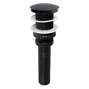 Fauceture EV8210MB Coronel Push Pop-Up Bathroom Sink Drain without Overflow, Matte Black