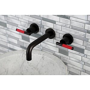 Kingston Brass KS8125CKL Kaiser Two-Handle Wall Mount Bathroom Faucet, Oil Rubbed Bronze