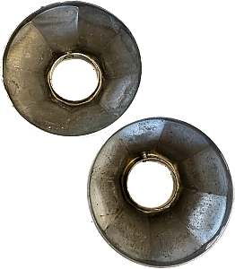 Antique Chrome Plated Plumbing Escutcheon Pair