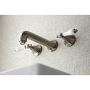 Kingston Brass KS4128PL Metropolitan 2-Handle Wall Mount Bathroom Faucet, Brushed Nickel