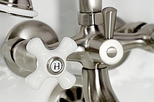 Kingston Brass KS225PXSN Kingston Tub Wall Mount Clawfoot Tub Faucet with Hand Shower, Brushed Nickel