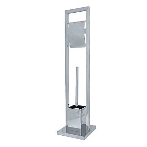 Kingston Brass SCC8341 Pedestal Toilet Paper Holder with Toilet Brush Holder - Polished Chrome