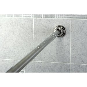 Kingston Brass SR111 Edenscape 60"-72" Stainless Steel Adjustable Tension Shower Curtain Rod with Decorative Flange - Polished Chrome