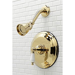Kingston Brass KB3632PLSO Restoration Pressure Balanced Shower Faucet - Polished Brass