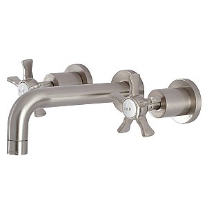 Kingston Brass KS8128NX Hamilton Two-Handle Wall Mount Bathroom Faucet, Brushed Nickel