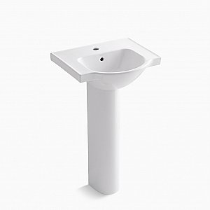 Kohler Veer® 21" Pedestal Bathroom Sink with Multi Faucet Hole Options