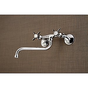 Kingston Brass KS115C Essex Two Handle Wall Mount Bathroom Faucet, Polished Chrome