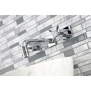 Kingston Brass KS6121BEX Essex Two-Handle Wall Mount Bathroom Faucet, Polished Chrome