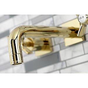 Kingston Brass KS6122ZX Millennium Two-Handle Wall Mount Bathroom Faucet, Polished Brass