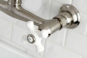 Kingston Brass KS3248PX Vintage Wall Mount Bathroom Faucet, Brushed Nickel