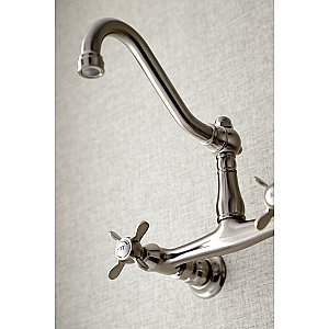 Kingston Brass KS3248BEX Essex Wall Mount Bathroom Faucet, Brushed Nickel