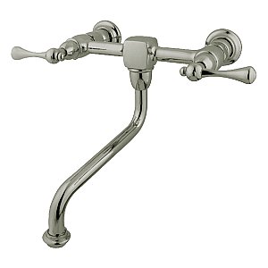 Kingston Brass KS1218BL Wall Mount Bathroom Faucet, Brushed Nickel