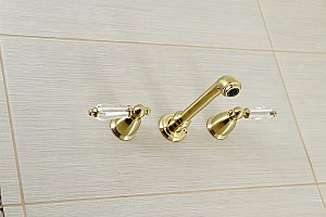 Kingston Brass KS7128WLL Wilshire Two-Handle Wall Mount Bathroom Faucet, Brushed Nickel