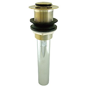 Kingston Brass EV8002 Push Pop-Up Bathroom Sink Drain without Overflow, 22 Gauge, Polished Brass