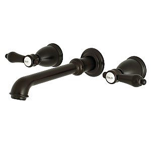 Kingston Brass KS7125BAL Two-Handle Wall Mount Bathroom Faucet, Oil Rubbed Bronze