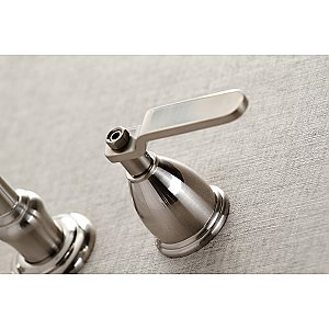 Kingston Brass KS3128KL Whitaker Two-Handle Wall Mount Bathroom Faucet, Brushed Nickel