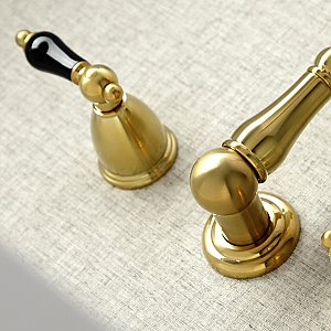 Kingston Brass KS1257PKL Duchess Two-Handle Wall Mount Bathroom Faucet, Brushed Brass