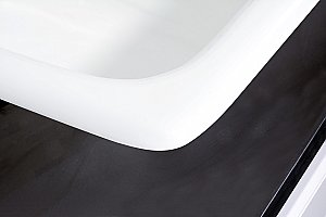 Gourmetier GT33229D2 Petra Galley 33-Inch Cast Iron Double Bowl Drop-In Kitchen Sink, 2-Hole, White