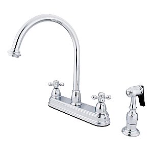 Kingston Brass KB3751AXBS Restoration Centerset Kitchen Faucet, Polished Chrome