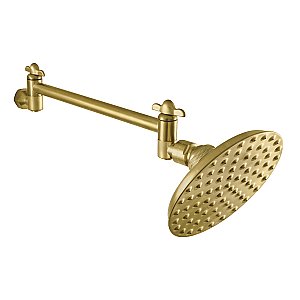 Kingston Brass CK135K7 Victorian 5" Showerhead with High Low Adjustable Arm - Brushed Brass