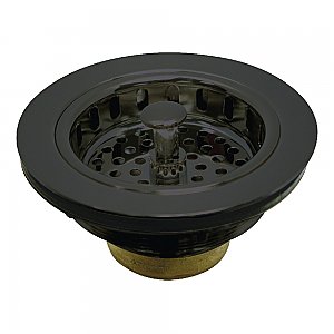 Kingston Brass KBS1000 Kitchen Sink Basket Strainer, Black Stainless Steel