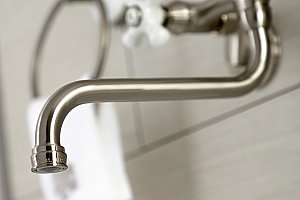 Kingston Brass KS615SN Wall Mount Bathroom Faucet, Brushed Nickel