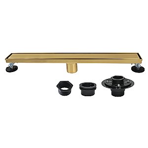 Kingston Brass BSFK2427 Watercourse 24" Linear Shower Drain with Flange, Brushed Brass