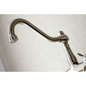 Kingston Brass KS3248BEX Essex Wall Mount Bathroom Faucet, Brushed Nickel