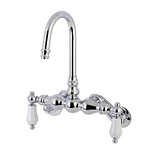 Kingston Brass AE84T1 Aqua Vintage Adjustable Center Wall Mount Tub Faucet, Polished Chrome