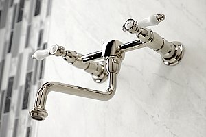 Kingston Brass KS1216BPL Bel Air Wall Mount Bathroom Faucet, Polished Nickel