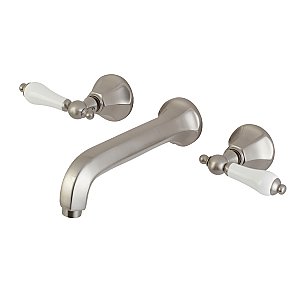 Kingston Brass KS4128PL Metropolitan 2-Handle Wall Mount Bathroom Faucet, Brushed Nickel