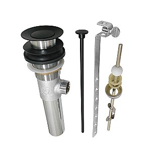 Kingston Brass KB1000MB Brass Pop-Up Bathroom Sink Drain with Overflow, 22 Gauge, Matte Black