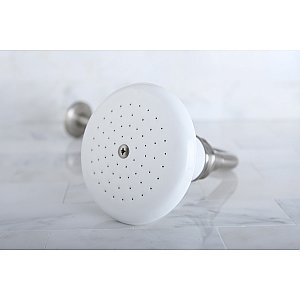 Kingston Brass P50SNCK Victorian Ceramic Showerhead with 12" Shower Arm Combo - Brushed Nickel