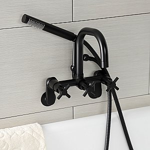 Aqua Vintage AE8450DX Concord Wall Mount Clawfoot Tub Faucet, Matte Black