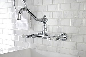 Kingston Brass KS3241PL Vintage Wall Mount Bathroom Faucet, Polished Chrome