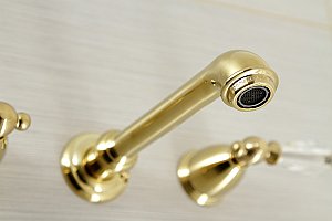 Kingston Brass KS7128WLL Wilshire Two-Handle Wall Mount Bathroom Faucet, Brushed Nickel